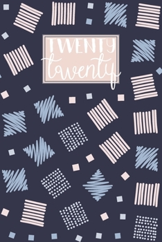 Paperback 2020: A5 Diary Week on 2 Pages to View WO2P Journal - Horizontal Weekly Planner - Navy Blue Abstract Doodle Squares Book