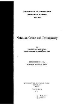 Paperback Notes on crime and delinquency Book