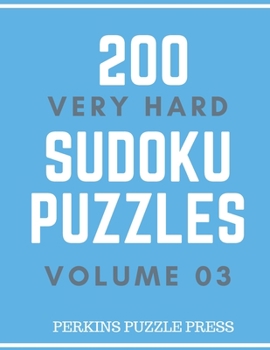 Paperback 200 Very Hard Sudoku Puzzles Volume 03 Book