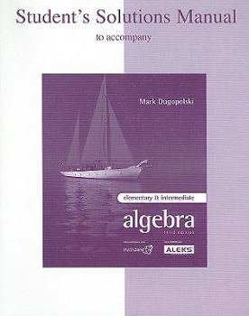 Paperback Elementary and Intermediate Algebra Student's Solutions Manual Book