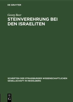 Hardcover Steinverehrung bei den Israeliten [German] Book