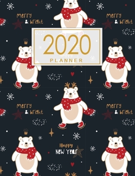 Paperback 2020 Planner: Weekly & Monthly Planner + Calendar Views - Christmas Planner Book