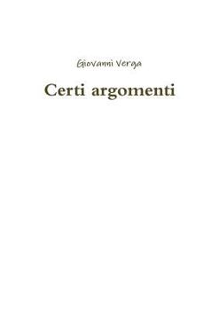 Paperback Certi argomenti [Italian] Book
