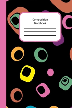 Composition Notebook: Black abstract design 6 x 9 composition notebook for school work, notes, homework. Paperback, college ruled paper.