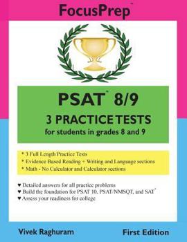 Paperback PSAT 8/9 3 Practice Tests: for students in grades 8 and 9 Book