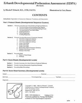 CD-ROM The Erhardt Developmental Prehension Assessment (EDPA) on CD Book