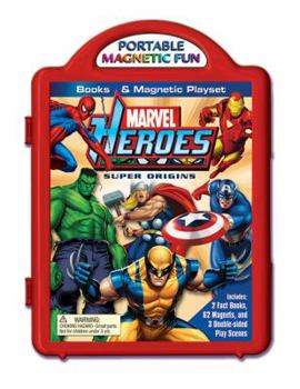 Board book Marvel Heroes Super Origins Books & Magnetic Playset [With 2 Fact Books and 3 Double-Sided Play Scenes and 41 Magnets] Book