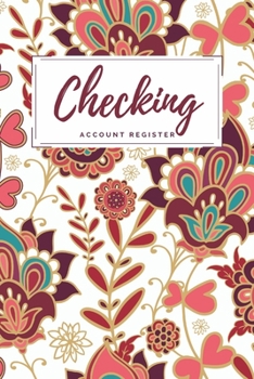 Paperback Checking Account Register: Maroon Abstract Checkbook Register, Personal Debit/Credit Expense Tracker, Banking Logbook Book