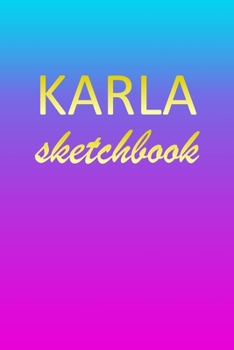 Karla: Sketchbook | Blank Imaginative Sketch Book Paper | Pink Blue Gold Custom Letter K Personalized Cover | Teach & Practice Drawing for Experienced ... Doodle Pad | Create, Imagine & Learn to Draw