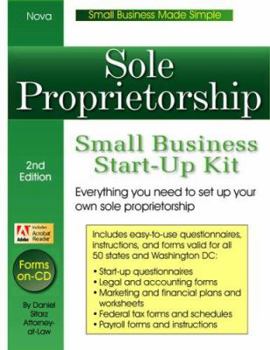 Paperback Sole Proprietorship: Small Business Start-Up Kit [With CDROM] Book