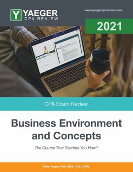 Paperback Yaeger CPA Review 2020 – Business Environment and Concepts Book