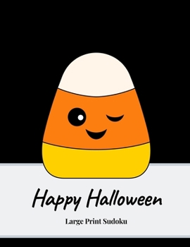 Paperback Happy Halloween: 100 Easy Puzzles In Large Print Halloween Themed [Large Print] Book