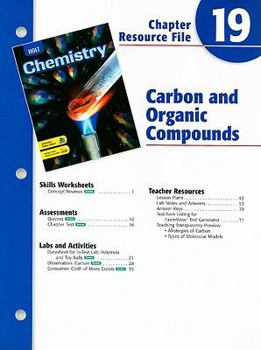 Paperback Holt Chemistry Chapter 19 Resource File: Carbon and Organic Compounds Book