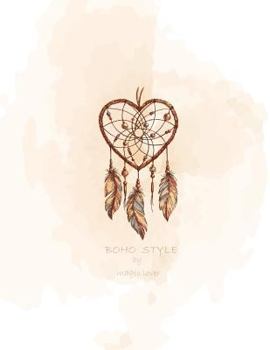 Boho style by magic lover: Dreamcatcher on white and Dot Graph Line Sketch pages, Extra large (8.5 x 11) inches, 110 pages, White paper, Sketch, Draw and Paint