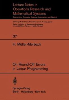 Paperback On Round-Off Errors in Linear Programming Book