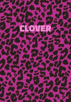 Paperback Clover: Personalized Pink Leopard Print Notebook (Animal Skin Pattern). College Ruled (Lined) Journal for Notes, Diary, Journa Book