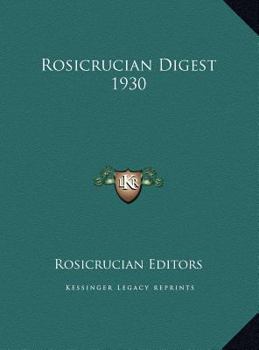 Hardcover Rosicrucian Digest 1930 Book