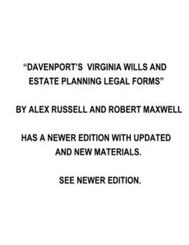 Paperback Davenport's Virginia Wills And Estate Planning Legal Forms Book