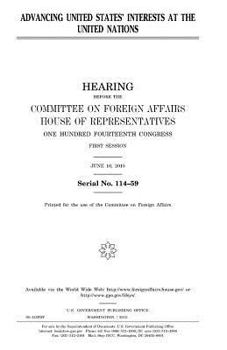 Paperback Advancing United States' interests at United Nations Book