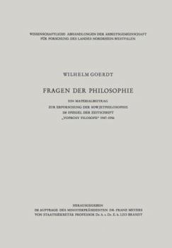 Paperback "Fragen Der Philosophie": Ein Materialbeitrag Zur Erforschung Der Sowjetphilosophie Im Spiegel Der Zeitschrift "Voprosy Filosofii" 1947-1956 [German] Book