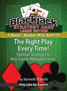 Blackjack Strategy Card - Large Edition: 1 Deck, Dealer Hits Soft 17