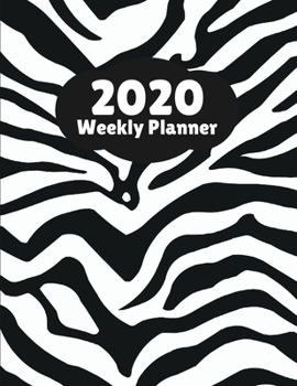 2020 Weekly Planner: Zebra Print 52 Week Journal 8.5 x 11 for Women Academic Organizer Monthly Calendar Scheduler Appointment Notebook Planners