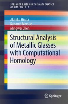Paperback Structural Analysis of Metallic Glasses with Computational Homology Book