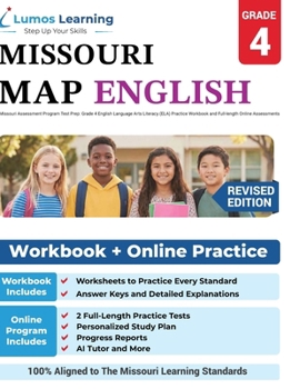 Missouri Assessment Program Test Prep: Grade 4 English Language Arts Literacy (Ela) Practice Workbook and Full-Length Online Assessments: Map Study Guide