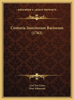 Hardcover Centuria Insectorum Rariorum (1763) [Latin] Book