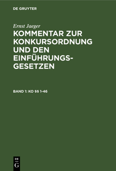 Hardcover Ko §§ 1-46 [German] Book