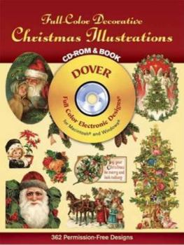 Paperback Full-Color Decorative Christmas Illustrations CD-ROM and Book