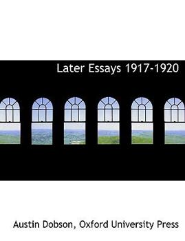 Hardcover Later Essays 1917-1920 Book