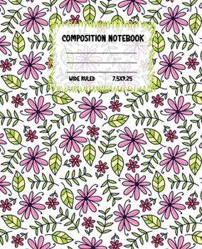 Paperback Composition Notebook Wide Ruled: Size 7.5 " x 9.25 " - Pretty Colourful Workbook for Little Princesses Girls Kids Teens Students for School Home Colle Book