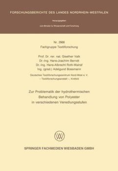 Paperback Zur Problematik Der Hydrothermischen Behandlung Von Polyester in Verschiedenen Veredlungsstufen [German] Book