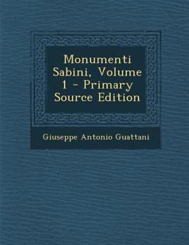 Paperback Monumenti Sabini, Volume 1 Book