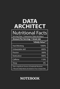 Nutritional Facts Data Architect Awesome Notebook: 6x9 inches - 110 ruled, lined pages • Greatest Passionate working Job Journal • Gift, Present Idea