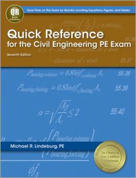Paperback Quick Reference for the Civil Engineering PE Exam Book