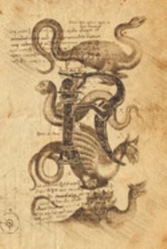 R: Classical Mythological Sea Serpents 6x9 Monogram Initial Lined Journal