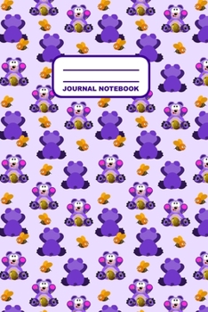 Paperback Journal Notebook: Notebook, Journal, Or Diary - Purple Bear Honey Bee Pattern Cover Design - 110 Blank Lined Pages - 6" X 9" - Matte Fin Book