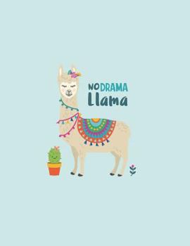 Paperback No drama llama: Cute llama on blue cover and Dot Graph Line Sketch pages, Extra large (8.5 x 11) inches, 110 pages, White paper, Sketc Book