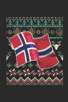 Paperback Christmas Sweater - Norway Flag: Dotted Bullet Grid Notebook / Journal (6 X 9 -120 Pages) - Ugly Christmas Gift Idea Book