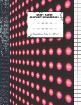 Paperback Graph Paper Composition Notebook: 110 Pages - Quad Ruled 4x4 - 8.5" x 11" Red Large Notebook with Grid Paper - Math Notebook For Students Book