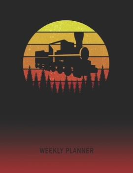 Paperback Weekly Planner: Steam Engine Train - 2020 - 2021 - Plan Weeks for 1 Year - Retro Vintage Sunset Cover - January 20 - December 20 - Pla Book