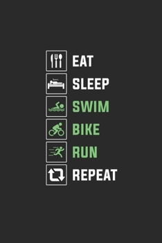 Paperback Eat Sleep Swim Bike Run Repeat: Triathlon Notebook, Graph Paper (6" x 9" - 120 pages) Sports and Recreations Themed Notebook for Daily Journal, Diary, Book