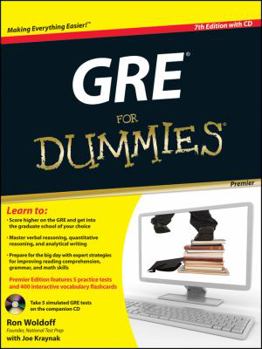 Paperback GRE for Dummies [With CDROM] Book