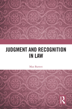 Hardcover Judgment and Recognition in Law Book
