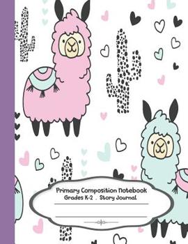 Paperback Primary composition notebook: Primary Composition Notebook Story Paper - 8.5x11 - Grades K-2: Lama in love School Specialty Handwriting Paper Dotted Book