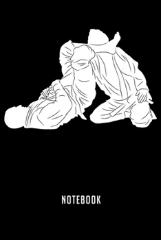 Paperback Notebook: Silhouette jiu jitsu gi jiujitsu bjj mma fighter grappler Notebook-6x9(100 pages)Blank Lined Paperback Journal For Stu Book