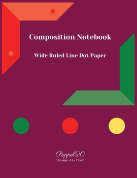 Paperback College Notebook Wide Ruled Line Dot Paper-124 pages-8.5x11 Inches Book