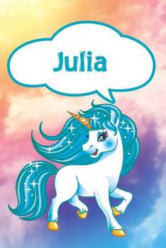 Julia: Unicorn Blank Comic Book Notebook Journal book 120 pages 6"x9"